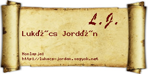 Lukács Jordán névjegykártya