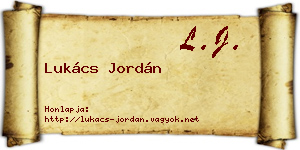 Lukács Jordán névjegykártya